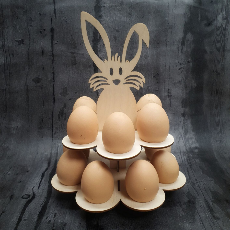 Support en bois à décorer lapin et œufs fleuris pour pâques - Clapito