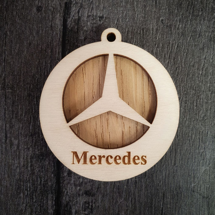 Porte clé en bois Mercedes